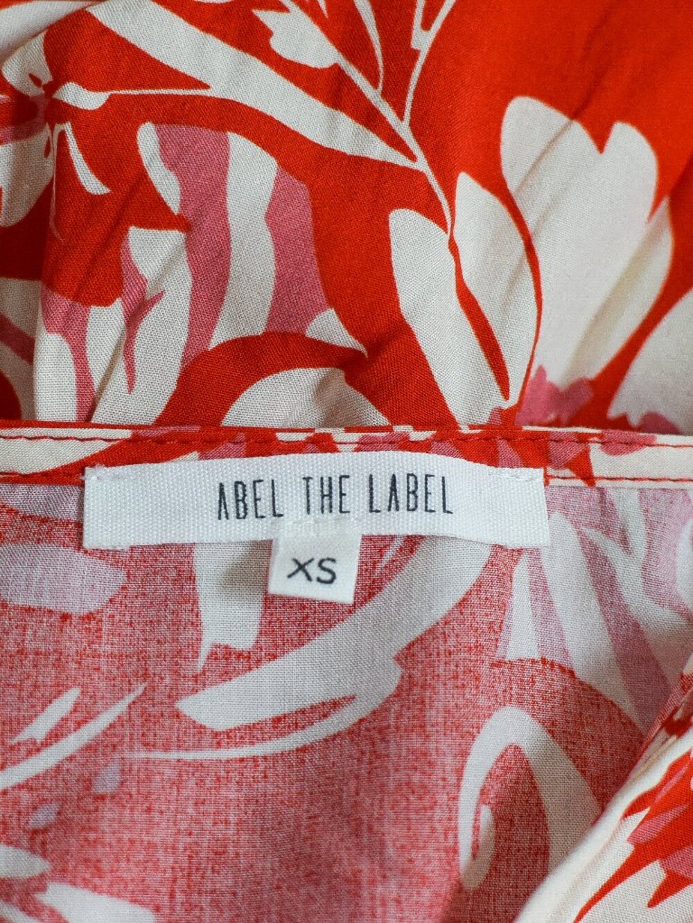 Anthropologie Abel The Label Red Floral Mini Dress Sundress Sz XS Boho Tropical - Picture 8 of 10